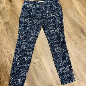 Kenar Fun Print Cropped Pant Blue & White Size 4